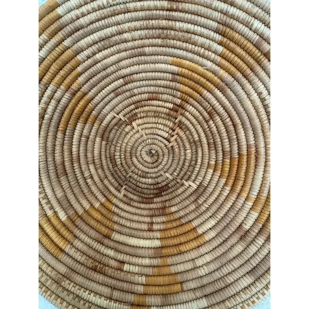 Vintage Papago Southwestern Handmade Two-Tone Basket 11”